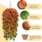 Artificial Fall Hanging Flowers Plants Baskets for Outdoors, Fake Mums, Fall Porch Outdoor Decor, Faux Mums Artificial Flowers with Hanging Baskets for Urn Fillers